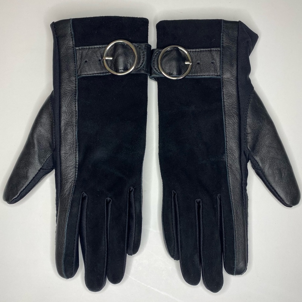 Sleekheat Stretch Leather Touchscreen Gloves Black